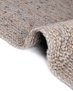 Handwoven Gray Round Jute <b>Rug</b> Natural Fiber Carpet <b>Boho</b> Farmhouse Floor Mat For Living Room - Product Image 4