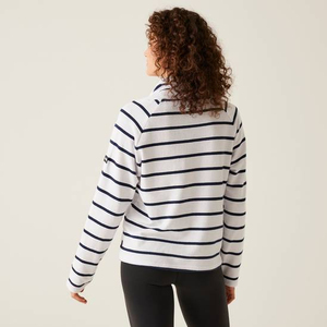 Sudadera de punto de algodón a rayas con cuello marinero de manga larga para mujer, informal, transpirable, de longitud completa, para primavera - Product Image 1