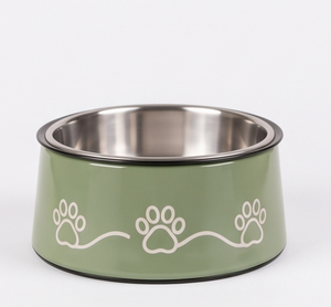 OEM Tazón para Perros de Acero Inoxidable Esmaltado Verde Salvia con Base Antideslizante, Plato para Comida y Agua para Cachorros, Gatos y Mascotas, Venta al por Mayor - Product Image 1
