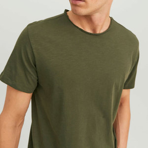 Camisetas de Moda Unisex de Primera Calidad al por Mayor, Camiseta de Algodón Supima Pima Marrón para Damas, Hombres y Unisex, Algodón Peinado - Product Image 3