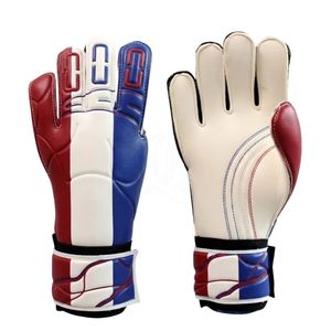 Gants de gardien de but rouge et bleu avec paume en latex premium, ajustement flexible, haute adhérence, équipement pour matchs et entraînements de football - Product Image 1