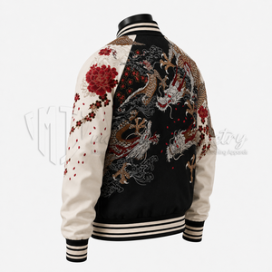 Chaqueta Universitaria Japonesa Personalizada, Cuerpo de Lana, Mangas de Cuero, Chaqueta de Béisbol Letterman, Fabricante de Marca Privada OEM - Product Image 4