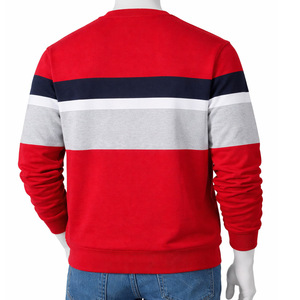 High Quality Cotton Fleece Long Sleeve <b>Pullover</b> Men's Striped Sweatshirt Casual Round Neck Patchwork <b>Jumper</b> - Product Image 6
