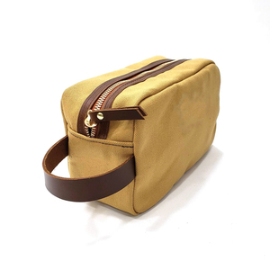 Leather Canvas Toiletry Bag Waterproof Travel Organizer Cosmetic Dopp Kit Large Capacity Travel <b>Case</b> LCTB-0087 - Product Image 2