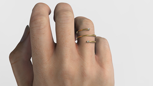 Luxury 18K Gold Spiral Wrap Bypass Ring with Baguette Diamond Elegant Stackable Ring Minimalist Ring Gift Fine Jewelry for Women - Product Image 5