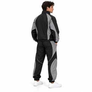 Custom <b>Men</b> Tracksuit Windbreaker Nylon <b>Jacket</b> Warm Up Pants Set <b>Reflective</b> Piping Custom <b>Mens</b> Streetwear Athletic Tracksuit - Product Image 4