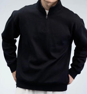 Sweat-shirt à col zippé pour homme personnalisé, en molleton 500 g/m², coupe ample, streetwear de luxe, marque privée personnalisée - Product Image 1