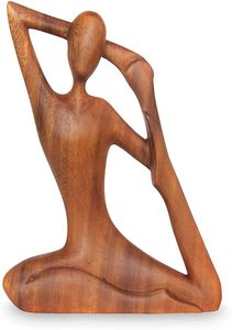 Figurine minimaliste en bois de pose de yoga pour la décoration zen, l'aménagement d'étagères et la décoration paisible de la maison - Product Image 5