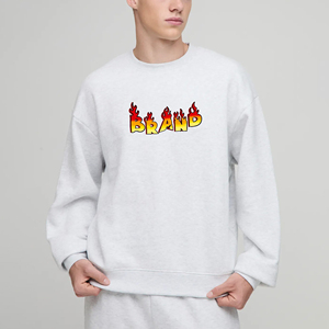 เสื้อสเวตเชิ้ตผู้ชายแบบหนา 480GSM ขายส่ง OEM ปักโลโก้ตามสั่ง คอกลม ทรงโอเวอร์ไซส์ ผ้าฝ้าย 100% แบบสวมหัว มีซิป แต่งลายปัก - Product Image 6