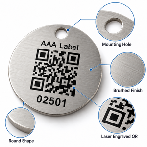Etiquetas Metálicas con Código QR Serializado, Etiquetas de Identificación de Activos de Aluminio Anodizado para Seguimiento e Identificación de Maquinaria - Product Image 3