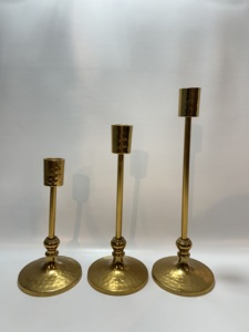 Juego de 2 Portavelas de Aluminio Dorado con Lazo de Cinta, Candelabros Metálicos, Centro de Mesa con Forma de Tulipán, Decoración para Eventos y Hogar - Product Image 6