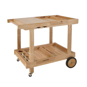 Carrito para entrega de comida hecho de madera de teca ecológica con un estilo simple y moderno, resistente a la intemperie. - Product Image 3