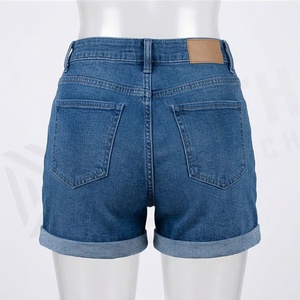 Shorts en jean sexy pour femme, couleur personnalisable, taille haute, mini, respirant, coupe ajustée, taille élastique, fermetures éclair, style string, été - Product Image 2