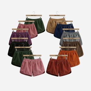 Pantalones Cortos Unisex Casuales de Lona, Cintura Media, Estilo Vintage, 100% Algodón, con Cordón, Bolsillos, Cintura Elástica, Ajuste Relajado, Suaves y Cómodos - Product Image 1