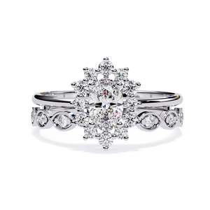 Anillo de compromiso moderno con diamante solitario cultivado en laboratorio, doble banda, 0.67 ct, claridad VVS/VS, certificado IGI, oro amarillo, blanco y rosa de 9K - Product Image 1
