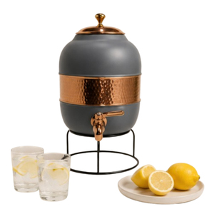 Dispensador de agua de cobre puro con tapa, beneficios ayurvédicos para la salud, tanque de cobre martillado para el hogar y la oficina, olla de cobre ecológica - Product Image 3