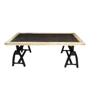 Mesa de Comedor Industrial de Madera de Mango Maciza Hecha a Mano, Mesa de Cocina Rectangular Grande para 6 Personas con Metal Negro Rústico de 200 cm - Product Image 4