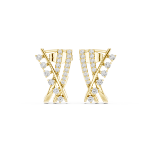 Pendientes de Aro Bali con Circonitas Florales en Plata de Ley 925 Chapada en Oro de 18K, Joyería Elegante y Moderna para Mujer - Product Image 2