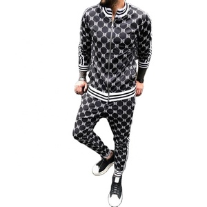 Ensemble de survêtement sublimation en tissu imprimé pour hommes, tenue urbain avec ourlet et manchette à fermeture éclair, bon marché, offre spéciale, 2020 - Product Image 1