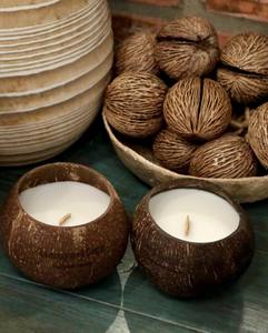 Vela Votiva de Cáscara de Coco Hecha a Mano en Vietnam, Cera de Soja Orgánica, Quema Limpia, Decoración Navideña para el Hogar, Venta al Por Mayor - Product Image 3