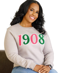 Sudadera de Mujer con Cuello Redondo Premium, Forro Polar Verde para Invierno, con Bordado de Letras Griegas - Product Image 2