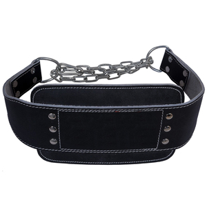 Cinturón de Cuero Premium para Entrenamiento de Fuerza, Fitness y Culturismo, con Cadena de Metal Resistente y Ajustable para Levantamiento de Pesas - Product Image 1