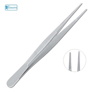 Pinzas Dentadas para Curativos Six Flowers OEM F5-054, Certificación CE, Instrumento Médico Clase II, Estándar de Seguridad ISO 2015 - Product Image 1