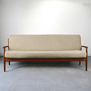 Sofá de Madera de Teca Sólida para Vestíbulo, Estilo Moderno de Mediados de Siglo, 3 Plazas, para Hotel, Salón, Oficina, Proyecto Comercial, Fabricante B2B - Product Image 1
