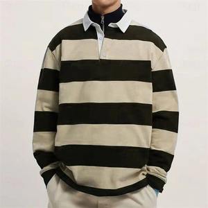 Polo de rugby à manches longues pour hommes de haute qualité-Confortable, élégant et parfait pour les vêtements décontractés et les activités sportives - Product Image 4