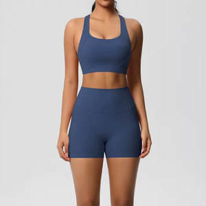 Conjunto Deportivo Estilo Vintage para Yoga, con Bolsillos, Bra Deportivo Cruzado y Leggings de Gimnasio, Spandex/Algodón, Secado Rápido, Transpirable y Ecológico - Product Image 3