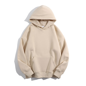 Sweat-shirt à capuche marron uni pour homme, pull à manches raglan avec poche avant, coupe décontractée - Product Image 3