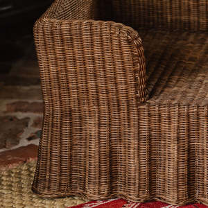 Lit pour chien en rotin brun foncé, dossier haut, tressé, canapé-lit pour animaux de compagnie, chaise-coussin, lit de luxe, grand canapé pour chien, mobilier de salon pour animaux de compagnie - Product Image 3