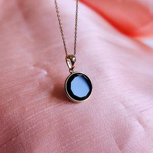 Natural Black Onyx 13MM Round Cut Gold Pendant Elegant Fine Jewelry Pendant For Women Black Onyx Fashion Necklace Pendant Bulk - Product Image 6