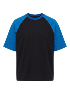 T-shirt délavé à l'acide pour homme, 100 % coton, col rond vintage, manches courtes, séchage rapide, respirant, personnalisable, uni - Product Image 1