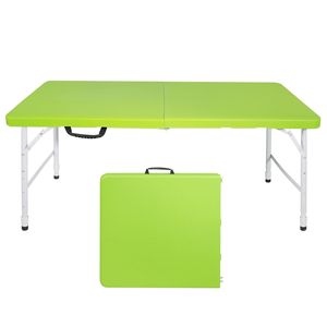 Tavolo Pieghevole Portatile Verde da 120 cm per Interni/Esterni con Capacità di Carico Massima di 135 kg per Campeggio - Product Image 1
