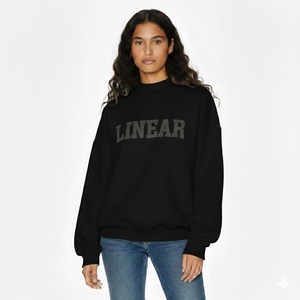 Sweat-shirt à col montant brodé en molleton de coton lourd de haute qualité 350 g/m² pour femmes - Product Image 5