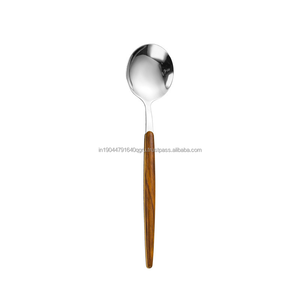 Modern and Elegant Design Heavy Wood Handle 5 Piece <b>Flatware</b> <b>Set</b> for Restaurant - Product Image 5