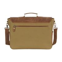 Sac messager vintage en toile et cuir Crazy Horse pour homme, sacoche d'épaule, porte-documents, sangle amovible, voyage d'affaires, luxe en gros