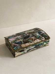 Boîte à souvenirs de luxe en mosaïque de nacre, faite à la main, pour le rangement de bijoux, accessoires, objets de valeur et cadeaux - Product Image 6