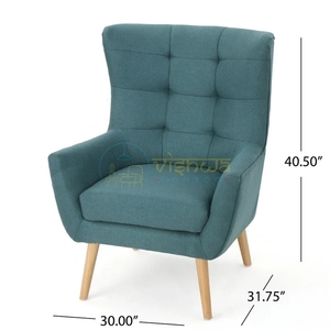 Sillón Moderno de Madera Maciza Ecológica, Tapizado, de Perfil Bajo, Asiento Individual para Sala de Estar, Dormitorio o Apartamento - Product Image 5