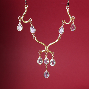 Gold Plating Amethyst Teardrop <b>Statement</b> <b>Necklace</b> Pendant Women's Classic Fashion Jewelry for Wedding Party Gift Jewelry For Her - Product Image 2
