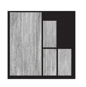 Porzellan Travertin Grau Matt & Glanz Finish 800x1600 Keramik Marmor wie Design Commercial Project Boden-und Wandfliesen