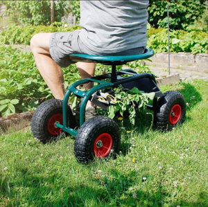 Heavy Duty Rolling Garden <b>Seat</b> with <b>Storage</b> Tray 150kg Load 4 Wheels for Planting Pruning Outdoor Garden Work ODGGAD022 - Product Image 6