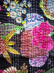 Indian Handmade Pure Cotton Kantha <b>Quilt</b> Bedspread Bedding <b>Throw</b> Comforter Covers Blanket JaipurblockprintArt Sale - Product Image 4