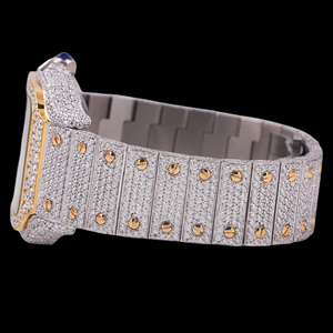 Reloj de Cuarzo para Hombre con Correa de Acero Inoxidable, Alta Calidad, Diamantes Moissanite VVS, Estilo Hip Hop, Caja Cuadrada - Product Image 2