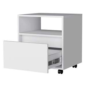 <b>White</b> 1-Drawer <b>Nightstand</b> - Product Image 5