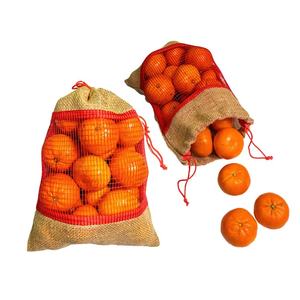 Bolsa de malla de yute con cordón, 32x22cm, reutilizable, ecológica, biodegradable, 100% natural, capacidad de 2kg, saco para almacenamiento de alimentos para frutas - Product Image 1