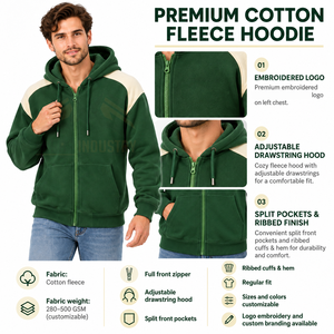 เสื้อฮู้ดดี้แบบสวม Unisex สีสันตัดกัน ทรงปกติ ผ้าฝ้ายฟลีซ 100% เหมาะสำหรับฤดูหนาว สวมใส่สบาย มีกระเป๋าจิงโจ้ - Product Image 5