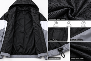 Veste coupe-vent légère personnalisée pour homme, coupe-vent de sport haut de gamme résistant au vent, fermeture éclair intégrale, doublure en mesh, vestes d'entraînement en plein air - Product Image 6