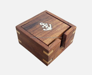 Posavasos minimalistas de nogal más vendidos con incrustaciones de latón, alfombrillas cuadradas de madera/almohadillas, regalo de inauguración de la casa perfecto - Product Image 2